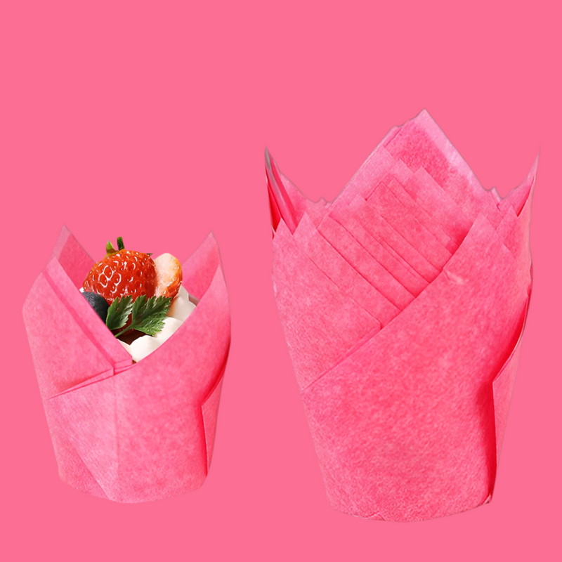 50pcs Tulip Muffin Cupcake Paper Cups