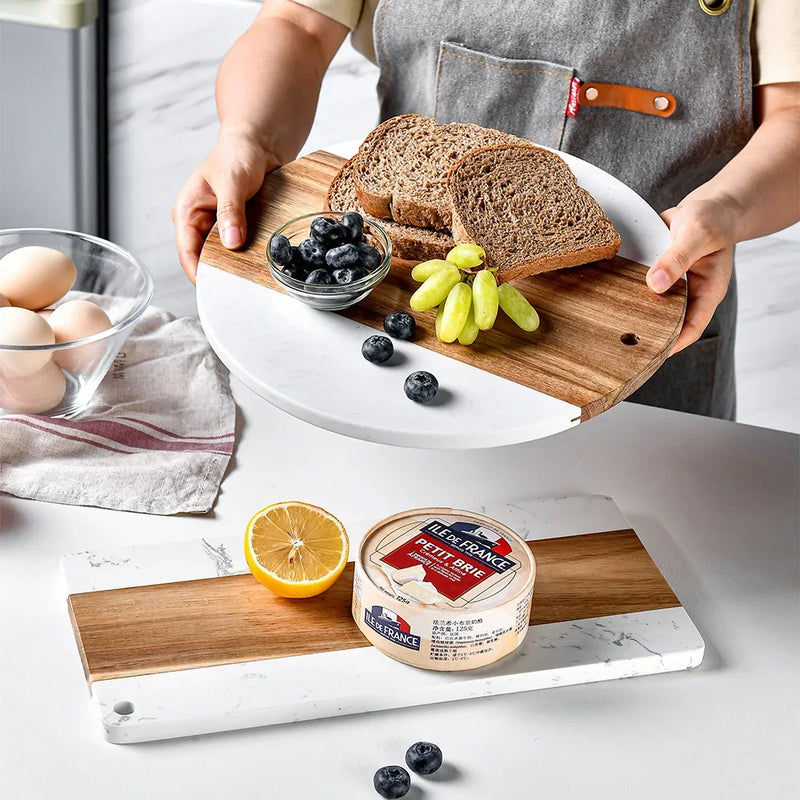 Wooden and Marble Chopping Board