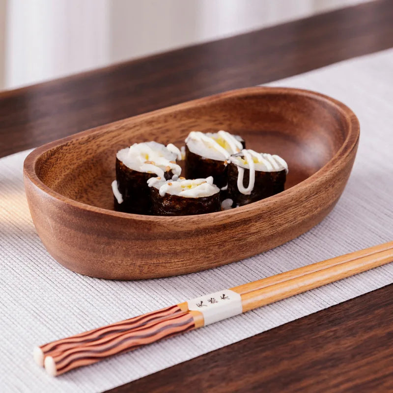 Walnut Wood Boat-Shaped Bowl