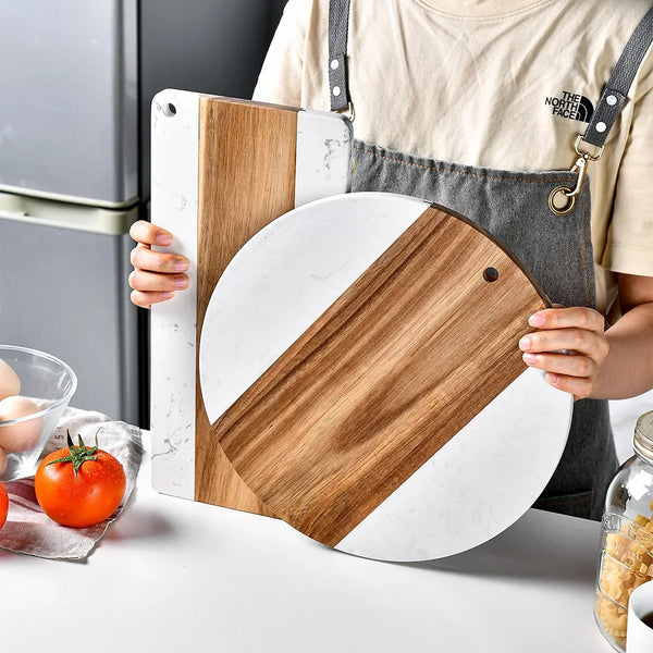 Wooden and Marble Chopping Board