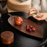 Wooden Leaf Shape Refreshment Tray